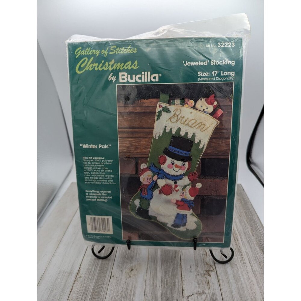 Bucilla Gallery Of Stitches Winter Pals Jeweled Stocking Kit 17" Long